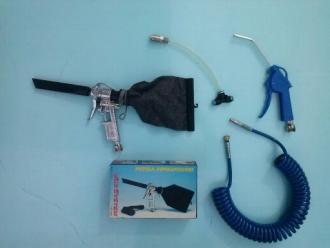 Blower cab gun set for trucks contains: air blow gun, vacuum cleaner, air brake coils in polyurethane